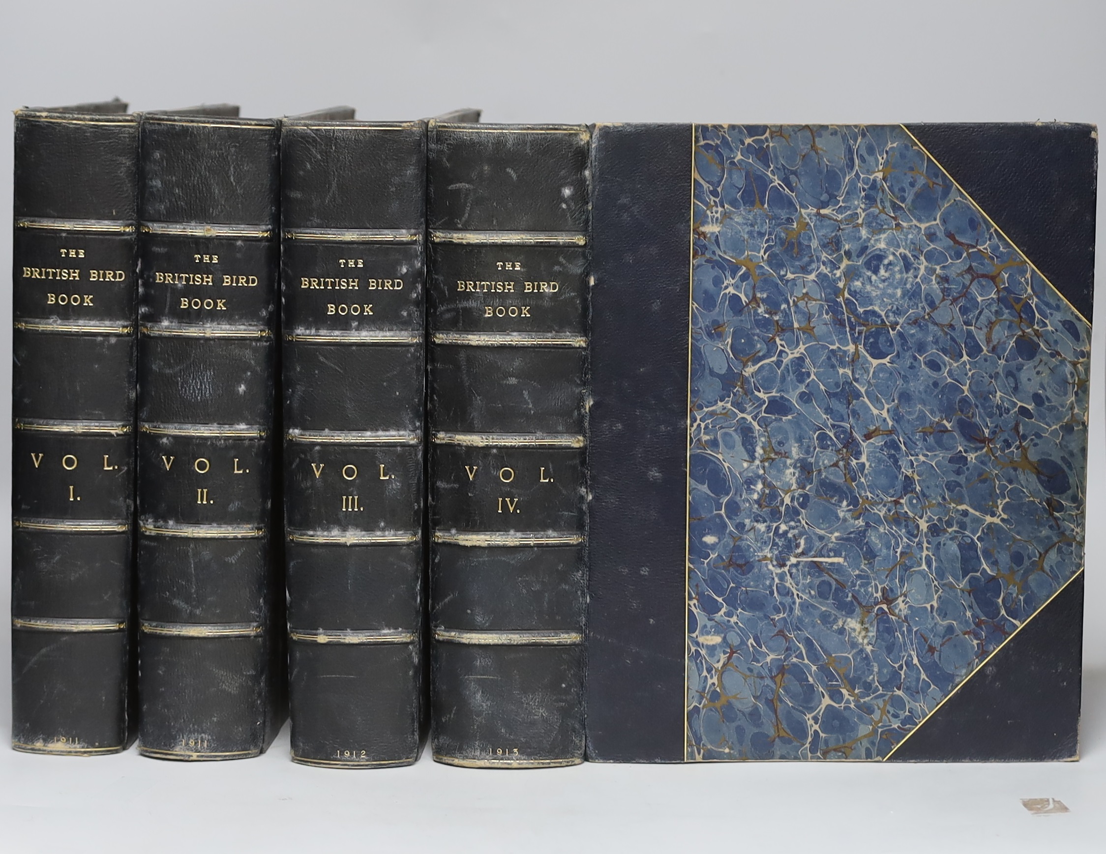 Kirkman, Frederick Bernuf Beaver (editor) – The British Bird Book, An Account of all the Birds, Nests and Eggs found in the British Isles, 4vols, half morocco, T.C & E Jack, London & Edinburgh, 1911-13